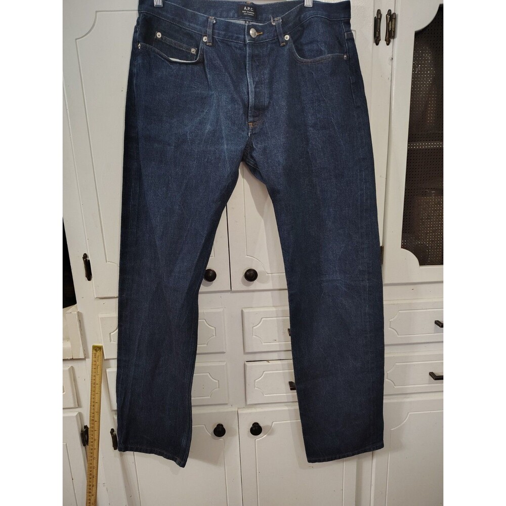 APC Jeans Mens 36x32 Blue New Standard Classique Straight Button Fly Denim